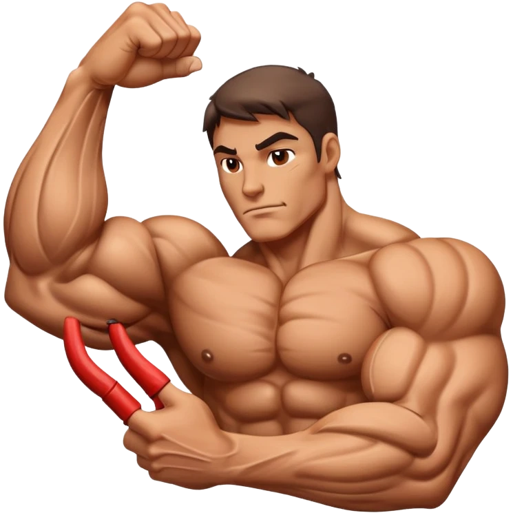 muscular arm with bulging biceps and veins emoji
