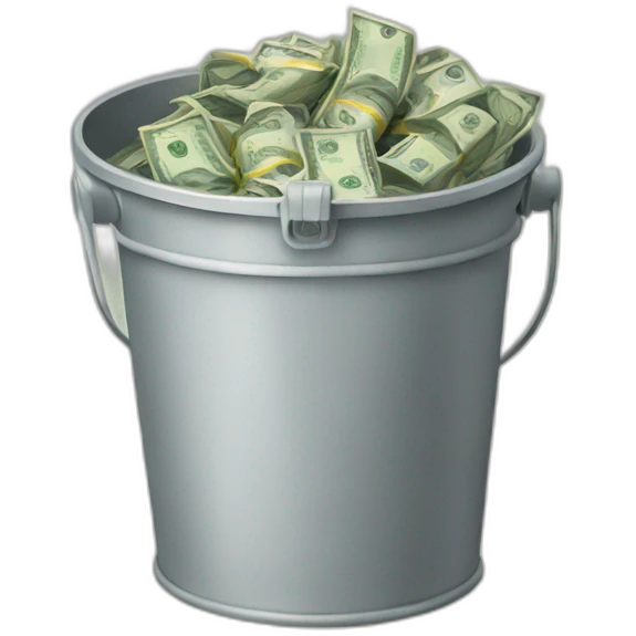 bucket full of money emoji