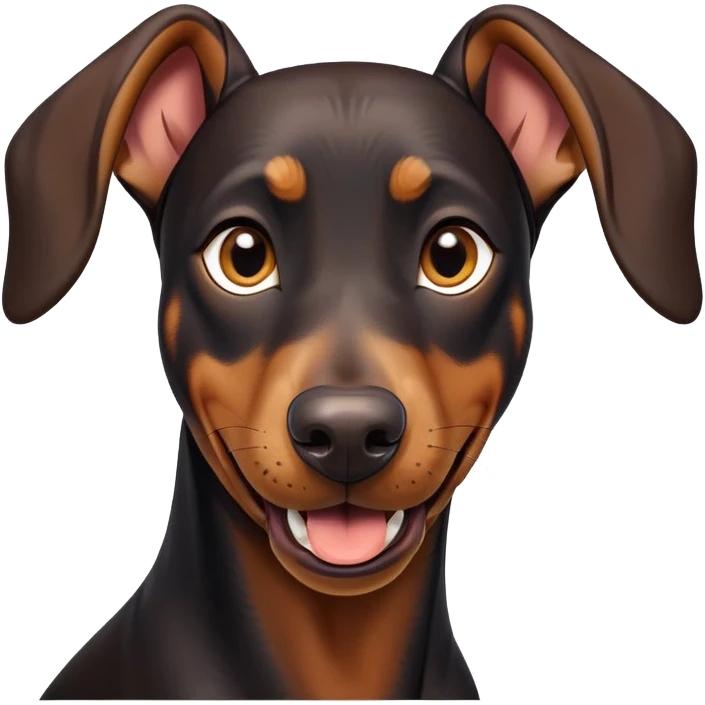 cinematic-comical-doberman pinscher-portrait-emoji,-head-tilted-dramatically-with-an-exaggeratedly-amused-expression,-featuring-a-vibrant-black and tan-fur-with-a-lively-sheen,-wide,-expressive-brown-eyes-filled-with-playful-disbelief emoji