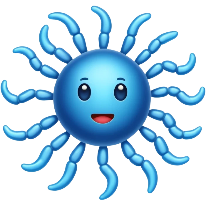 blue microbe germ icon emoji