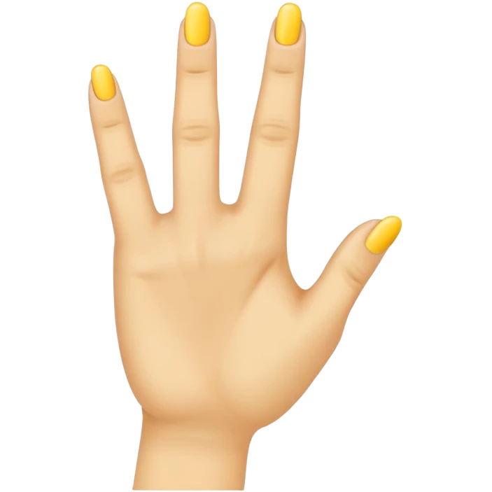 Yellow hand, showing ring finger, instead of middle finger ring finger emoji