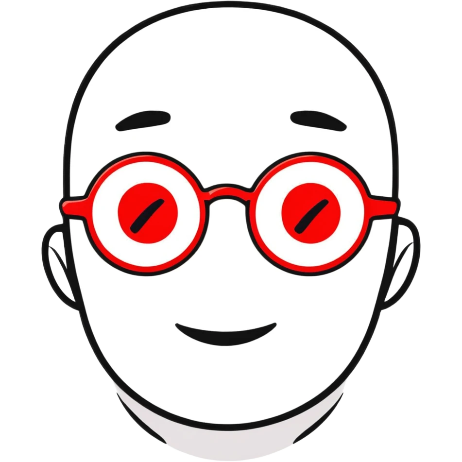 face with red glasses emoji