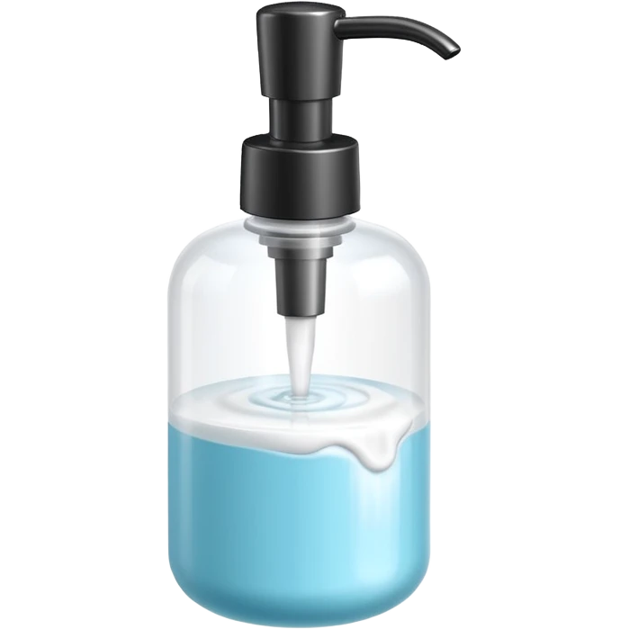 foam pump bottle object icon, soap dispenser with foam on top, glossy plastic, 3D cartoon, mobile game icon style, centered, clean background, no text, no watermark
 emoji