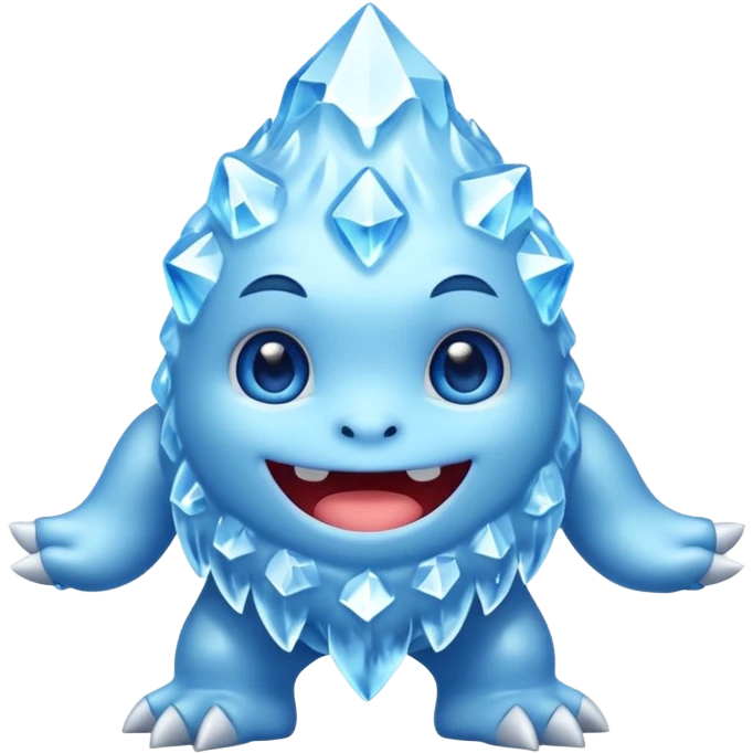a cute chibi ice monster emoji