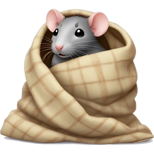 A rat in a blanket emoji
