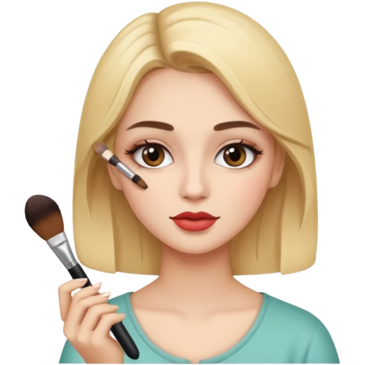 یک دختری که دارد ارایش می کند emoji