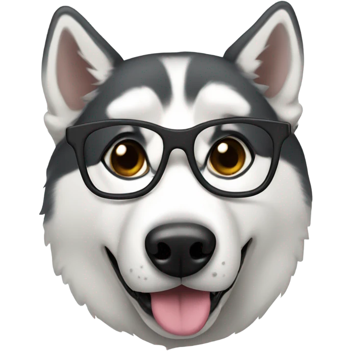 Husky with glasses emoji