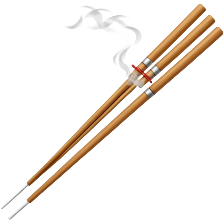 The chopsticks 🥢 emoji with smoke of a cigarette 🚬 to look like a incense stick  emoji