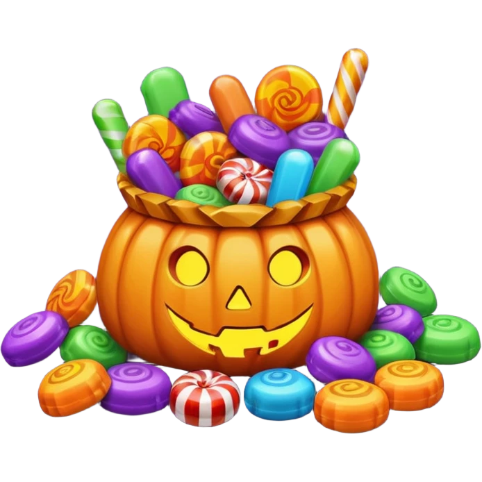 Halloween candies and candy bags emoji