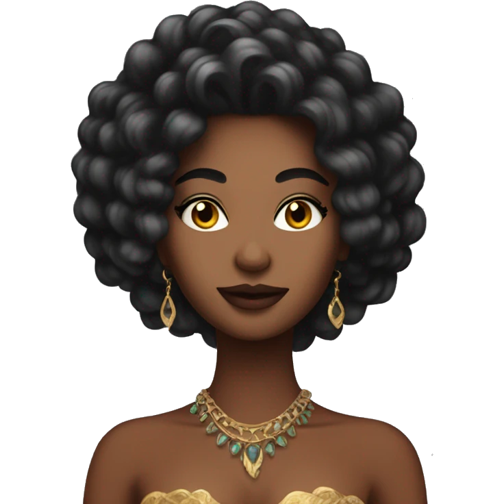 Black flamboyant siren who is beautiful and seductive emoji