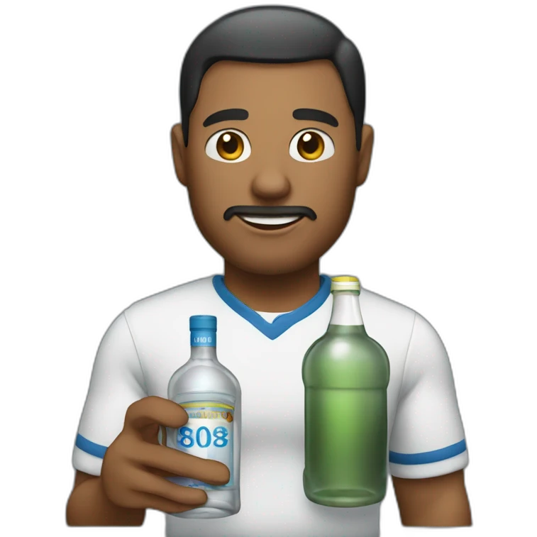 A man with bottle of vodka emoji