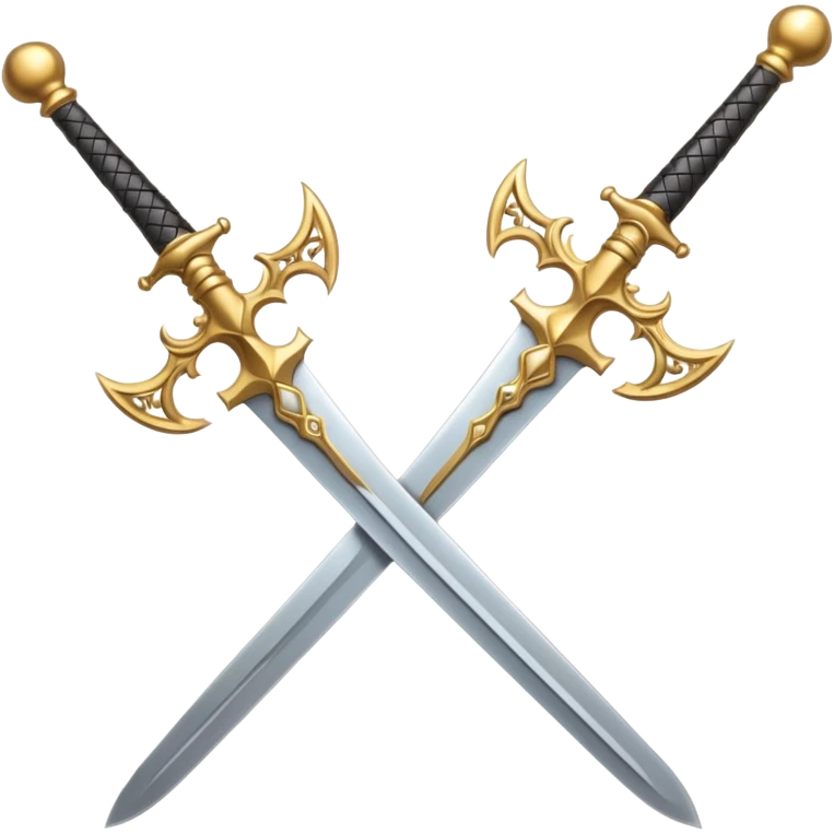 Two Golden royal swords with gold blades and gold handel emoji