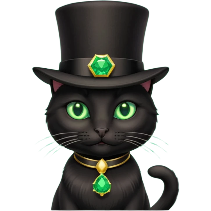 Black cat with tophat emoji