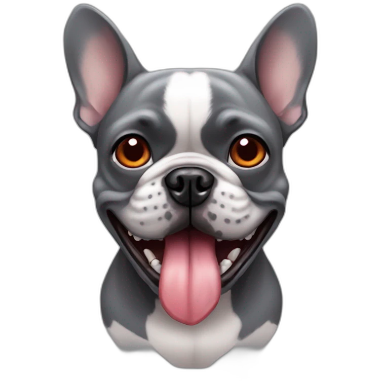 gray french bulldog is a vampire emoji