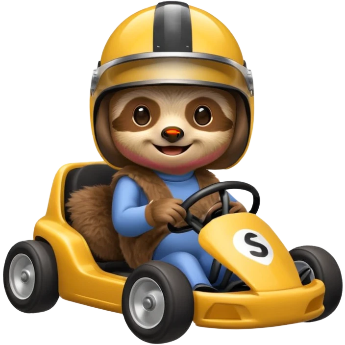 Sloth in a go kart emoji