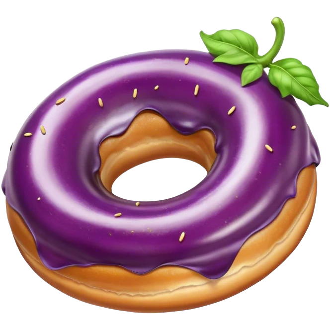 eggplant around a donut emoji