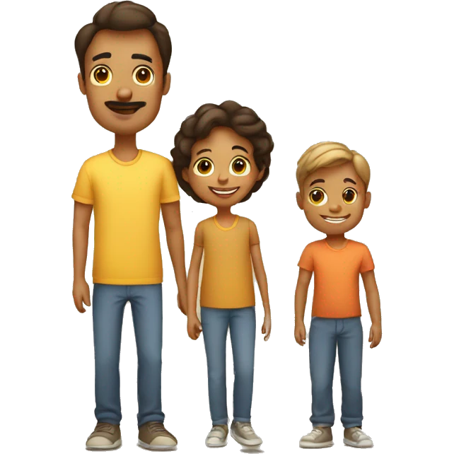 Family mother father little son emoji