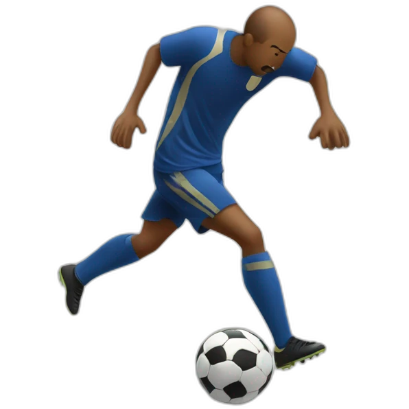 man playing soccerball he gets hit by the soccerball emoji