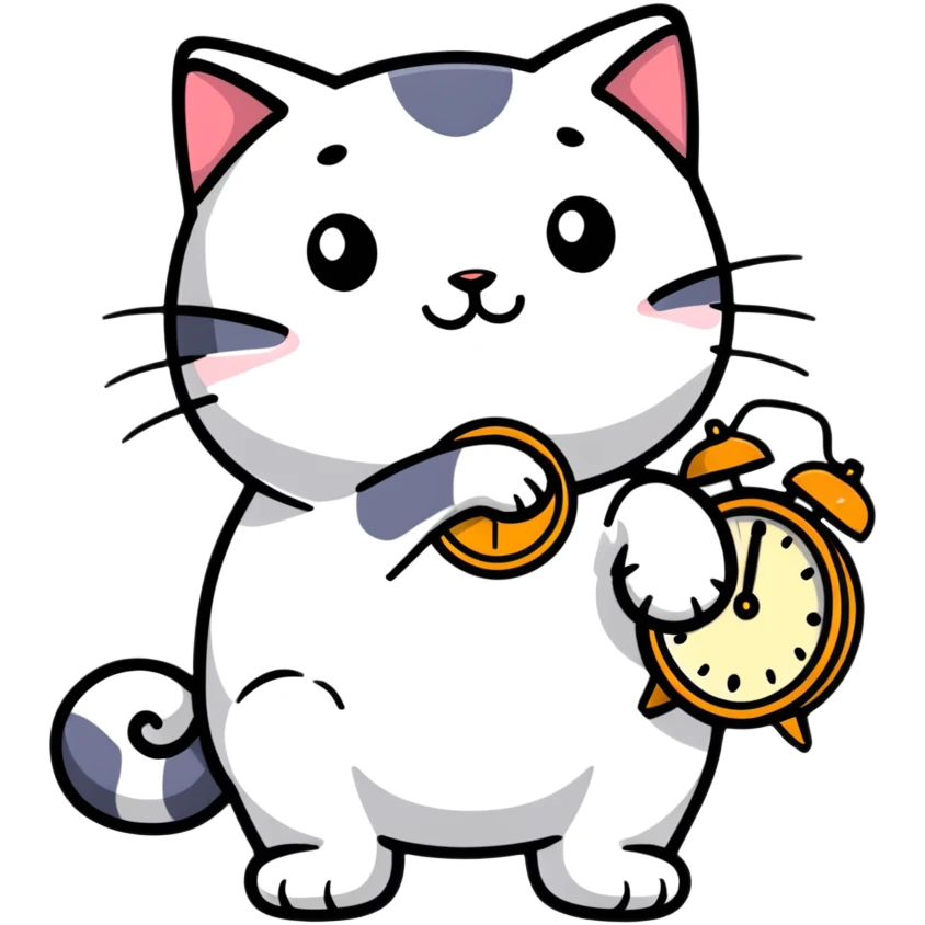 cat with a clock emoji