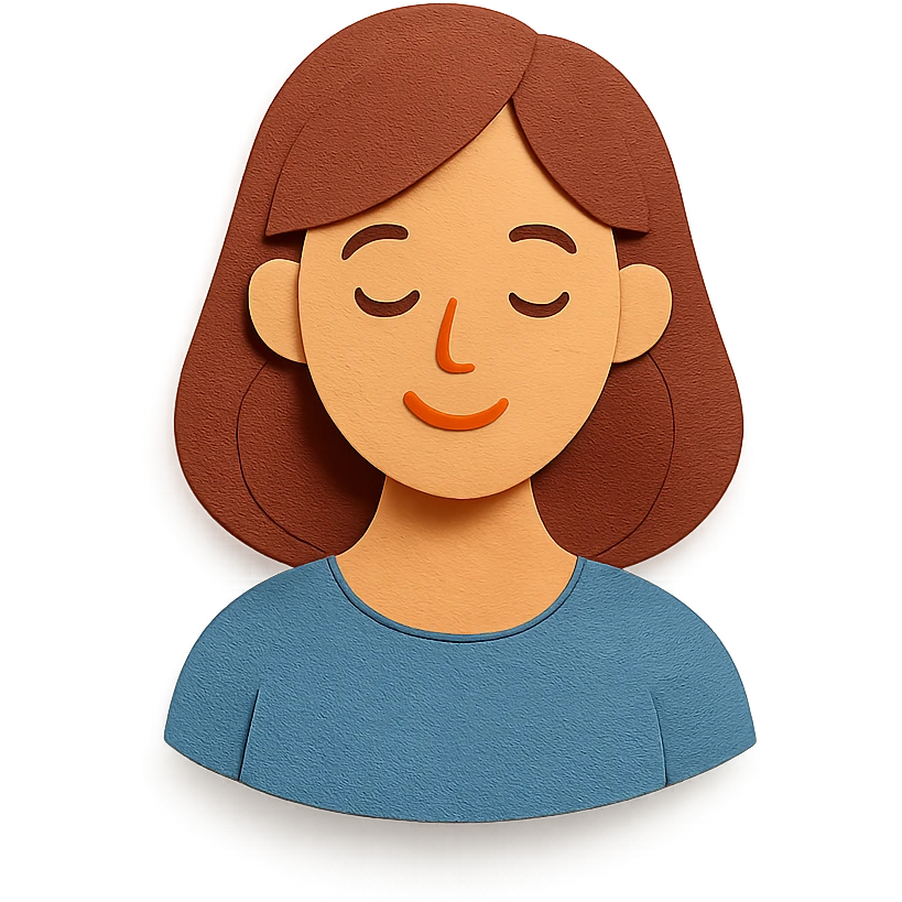 paper craft style of a mother figure emoji