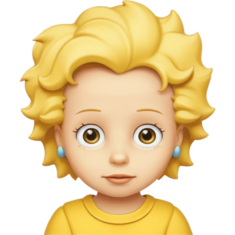 yellow baby with simpson style, maggie simpson. emoji