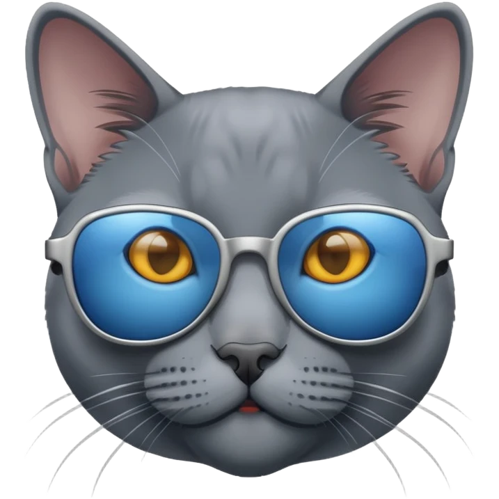 Cat russian blue with sunglasses emoji