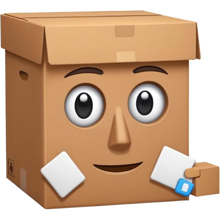 Can you make a cardboard box man emoji