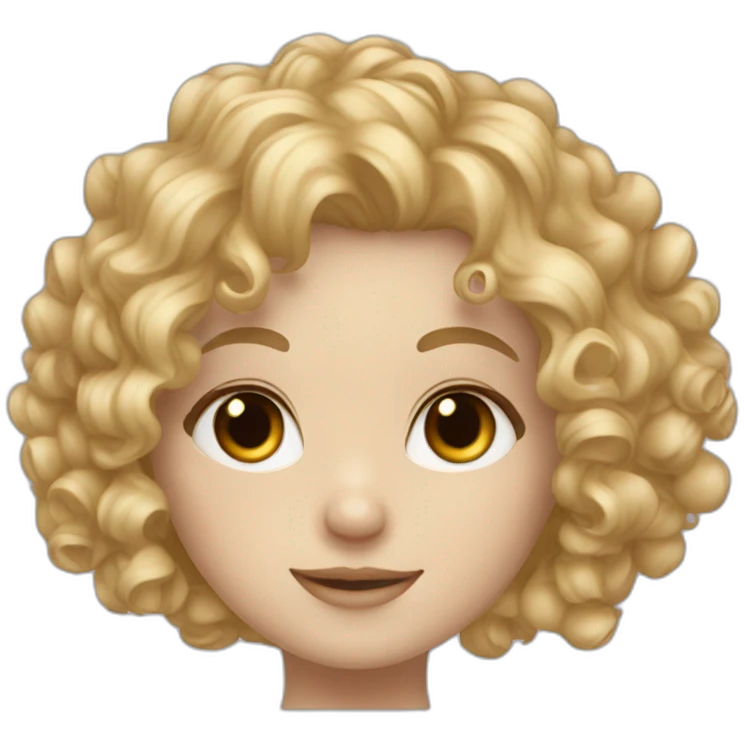 Camera girl curly blond hair pale skin emoji