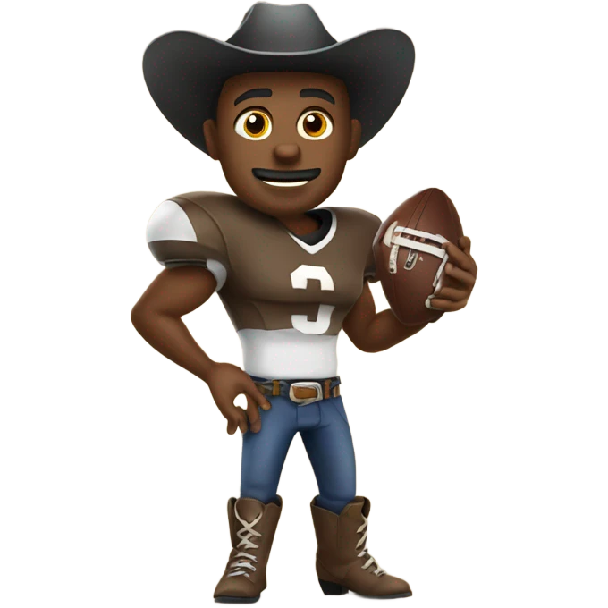 Cowboy playing football emoji