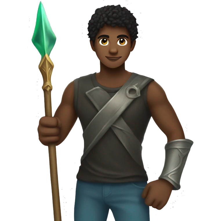 Percy Jackson with a trident emoji