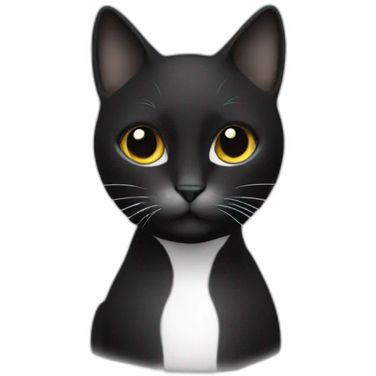 Un chat noire, blanc emoji