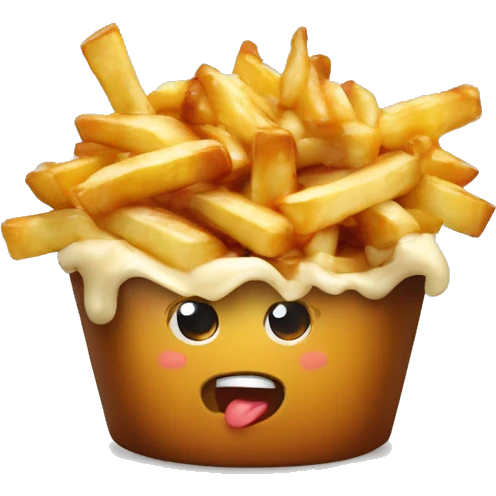 Poutine qui mange une poutine emoji