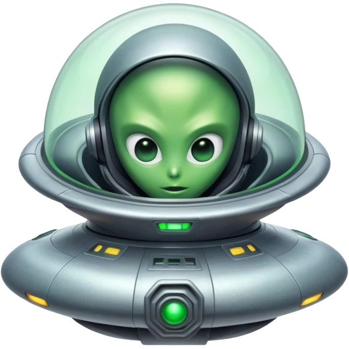alien piloting a UFO spaceship emoji