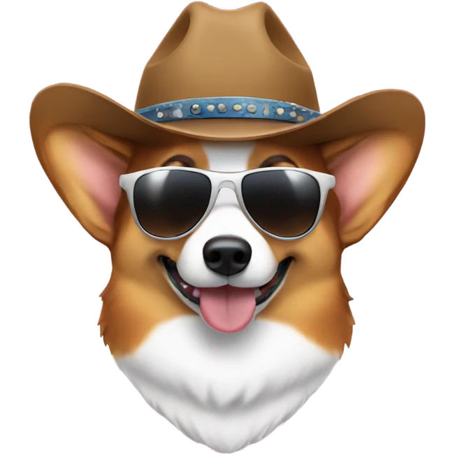 corgi wearing sunglasses and a cowboy hat  emoji