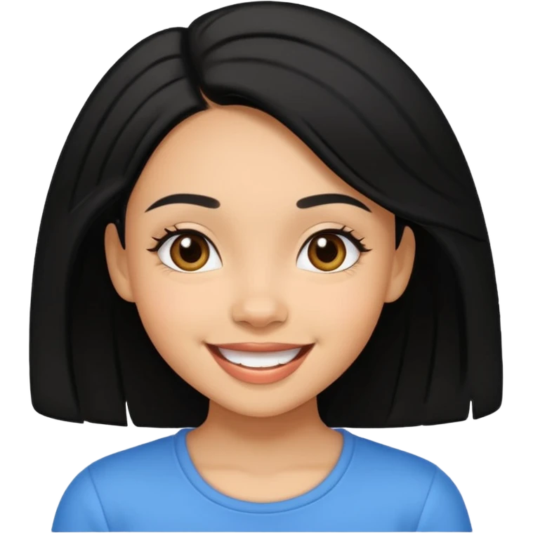 Cute lightskin girl with black hair emoji