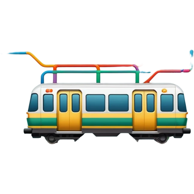 stylized subway lines on card. emoji