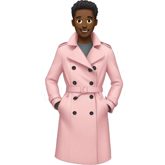 Pastel pink trench coat emoji