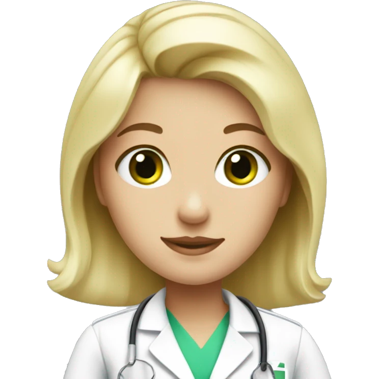 blonde nurse with green eyes emoji