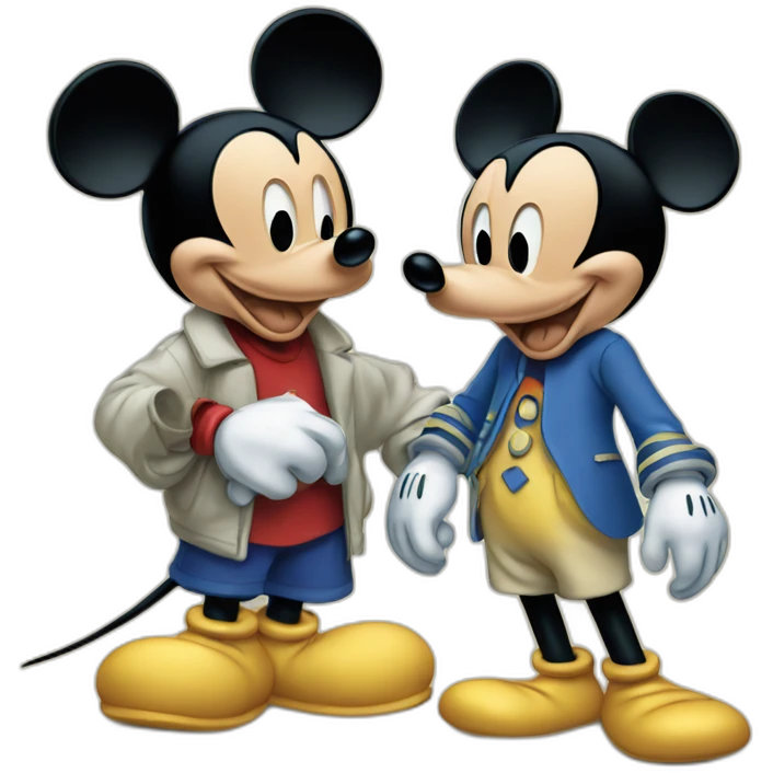 mickey mouse with donald duck emoji