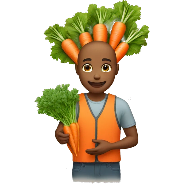 man gifting carrots insteasd of flowers emoji
