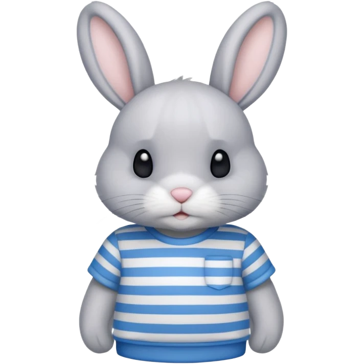 bunny wearing blue stripe tshirt emoji