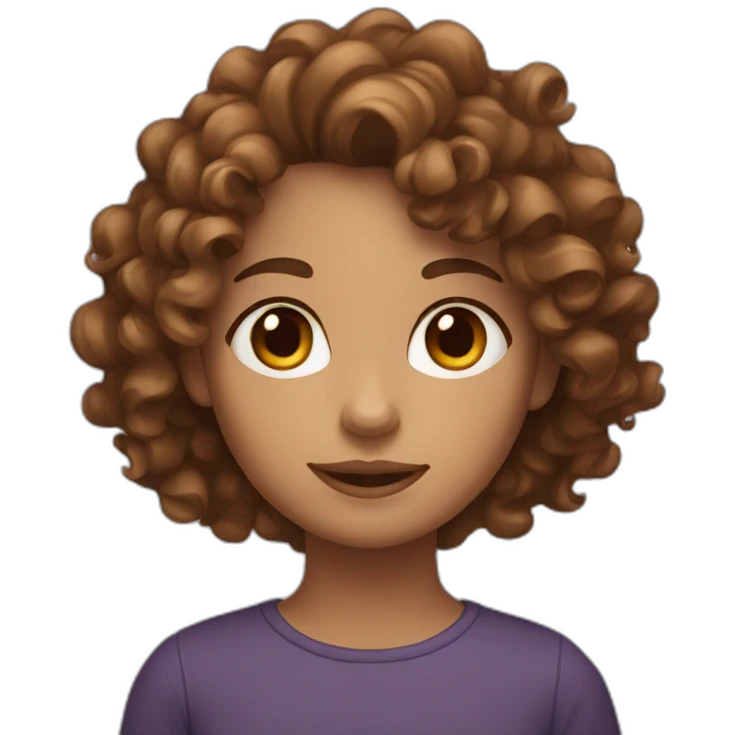 Curly brown-haired girl emoji