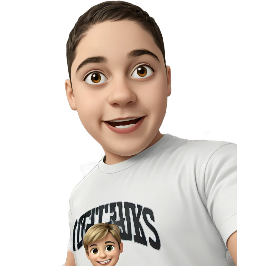 smiling boy in kitchen emoji