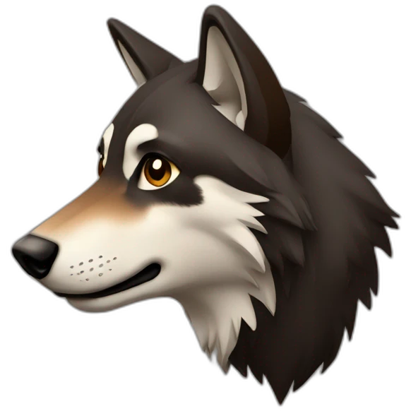 Loup noir et marron  emoji