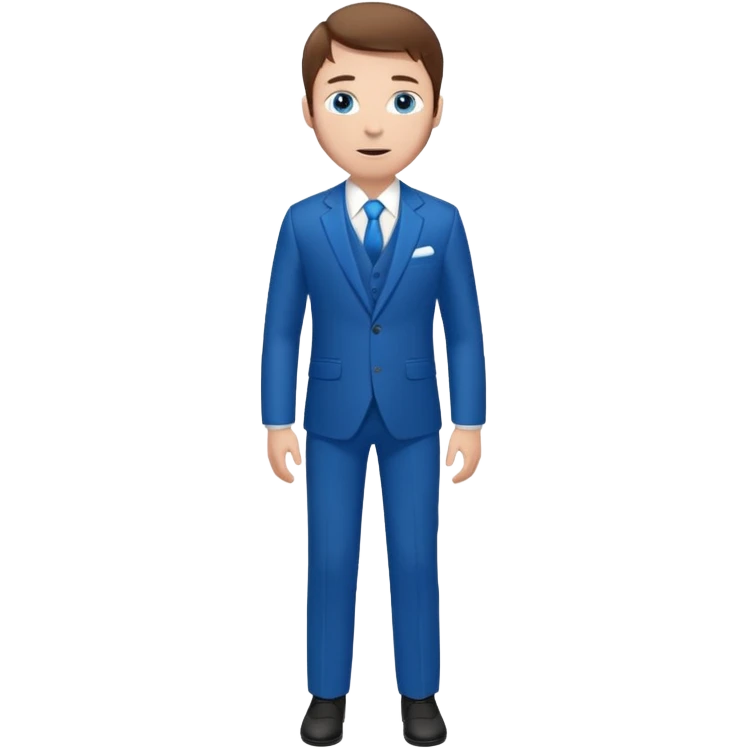 Chico blanco,ojos azules,vestid novio, cuerpo entero, pelo castaño emoji