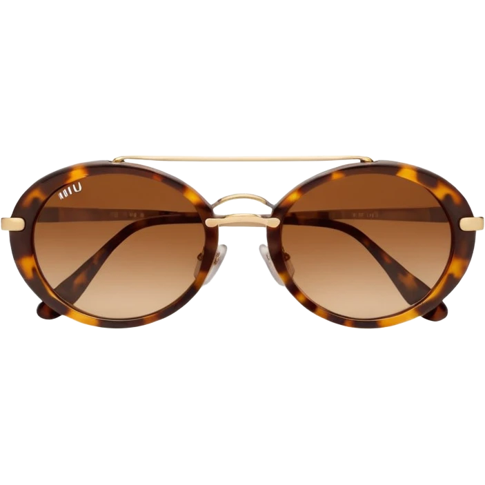 Miu Miu oval brown sunglasses emoji