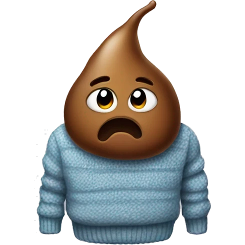 Poop wearing a sweater emoji