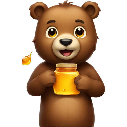 bear with honey in his hand emoji