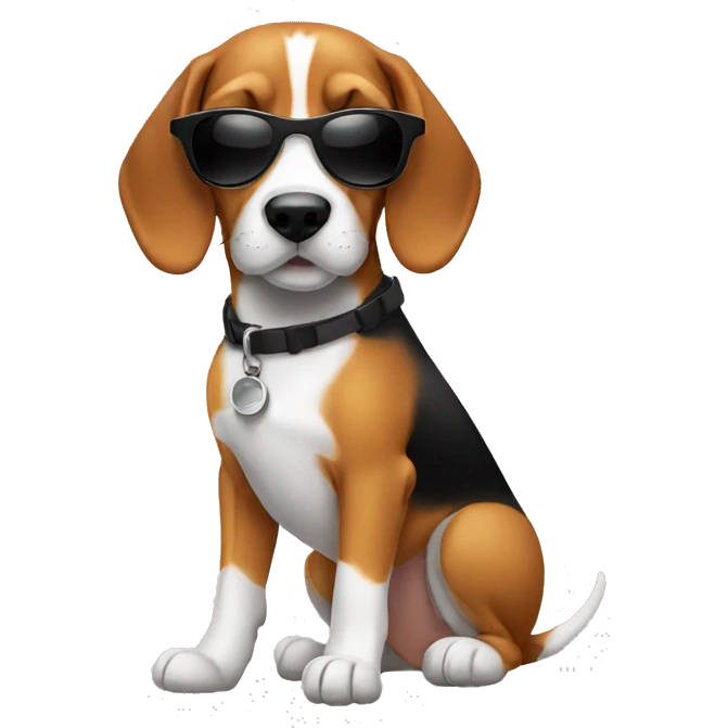Beagle wearing sunglasses  emoji