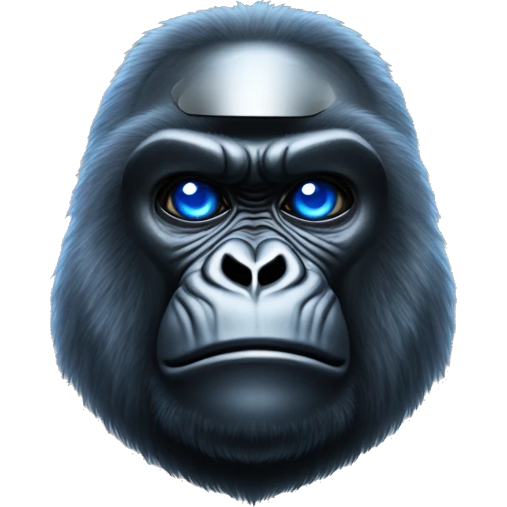 Gorilla with blue robocop eyes emoji